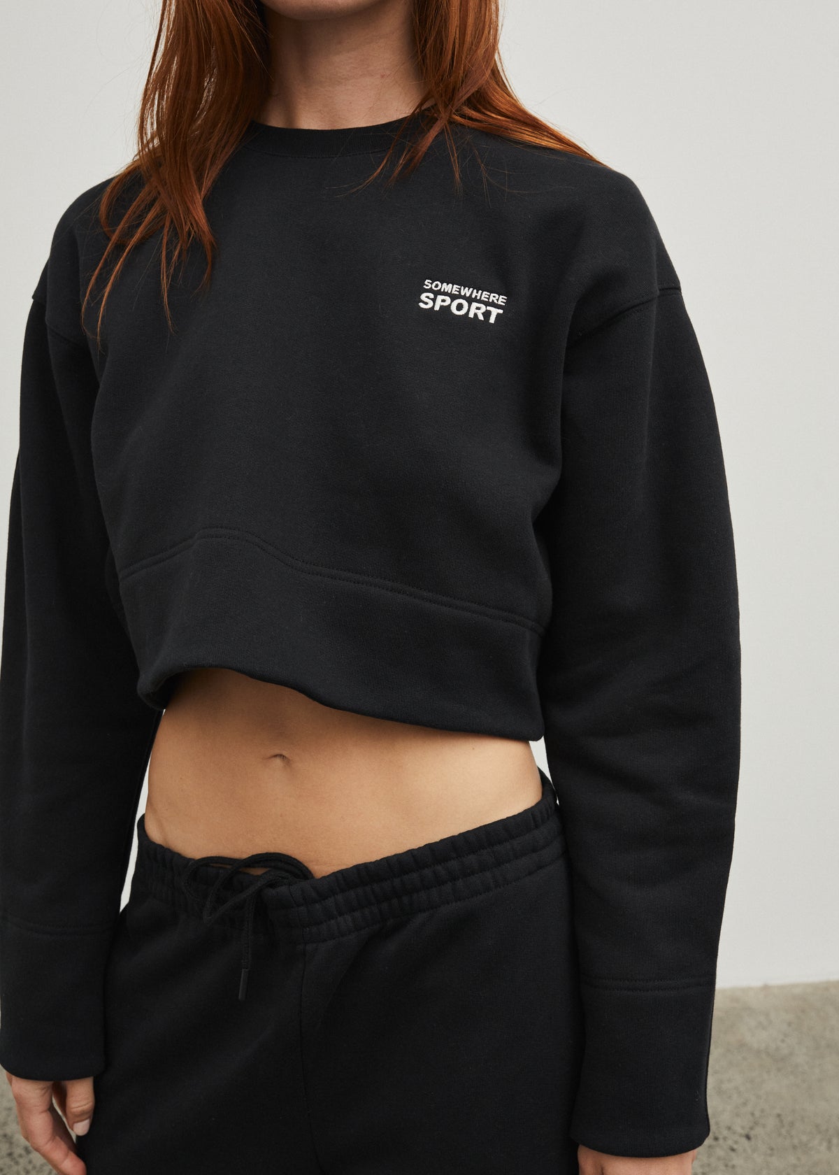 Cropped Crew Neck Sweatshirt