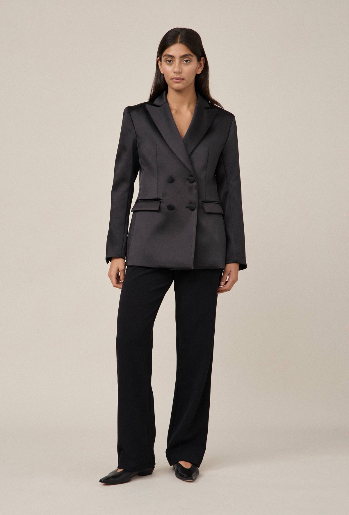 Satin Tuxedo Blazer