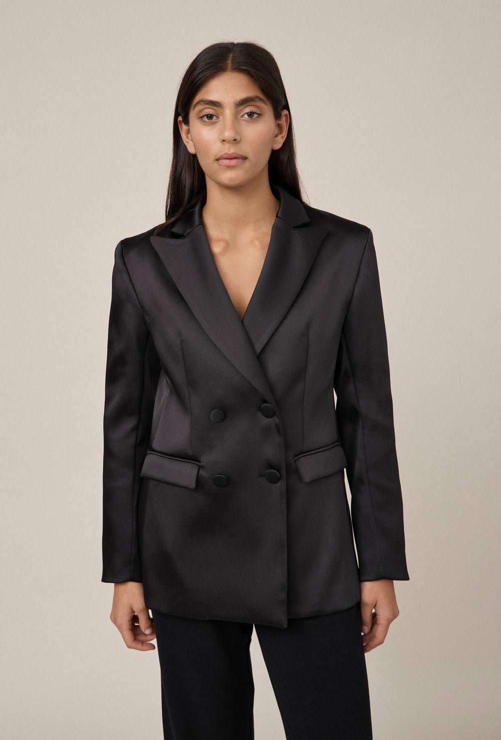 Satin Tuxedo Blazer