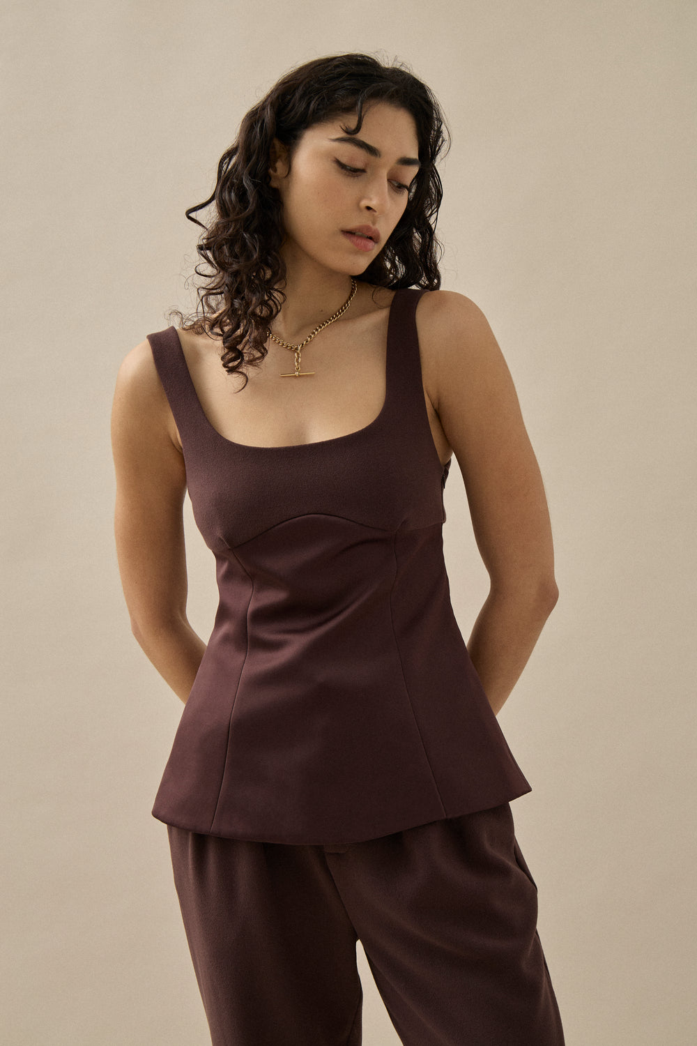 Tailored Crepe Top
